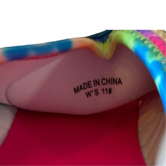 Fila Sport Pink Multicolor Tie Dye Slide Sandals Womens Size 11 Outdoor Shoes - Picture 15 of 15